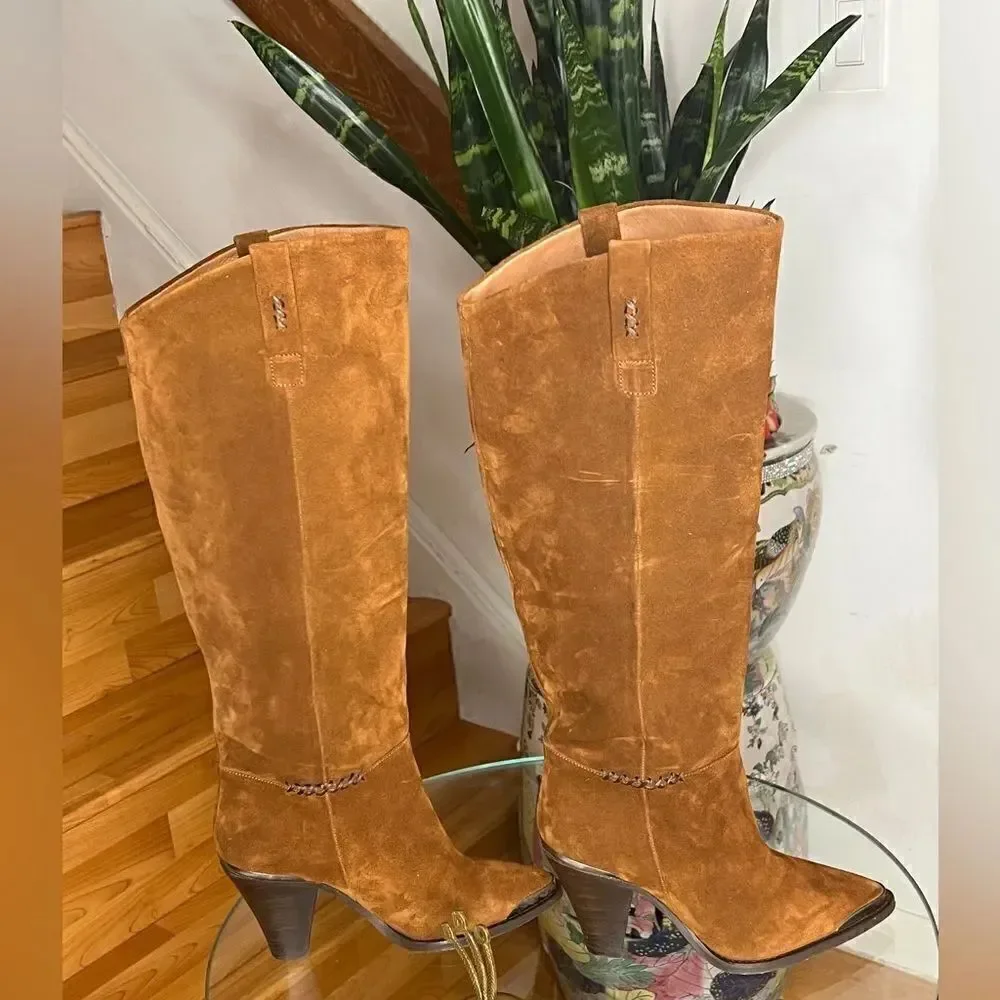 New FREE PEOPLE Stevie Boot Cognac Suede